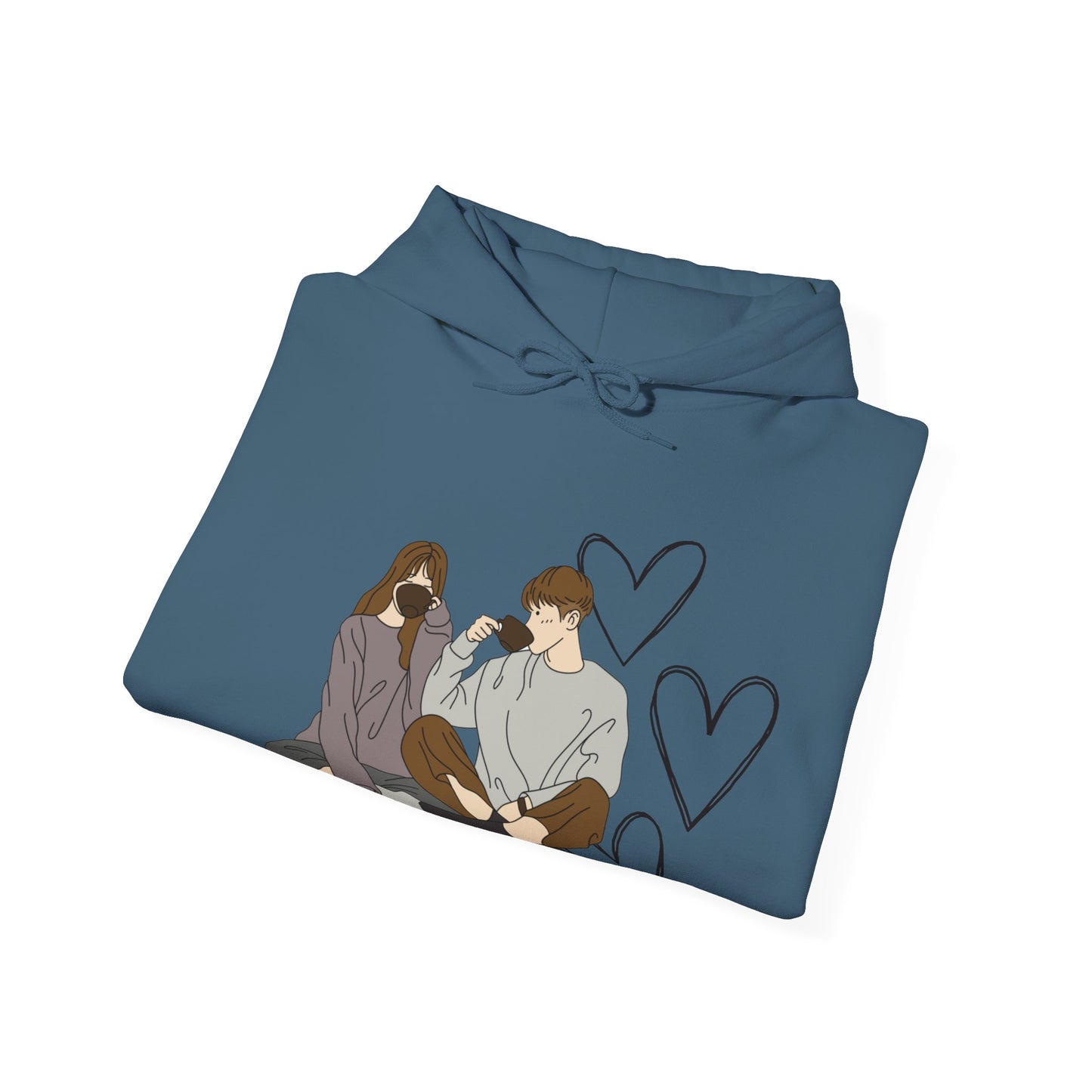 cute couple enjoying tea 2 | couple goals |Unisex Heavy Blend™ Hooded Sweatshirt