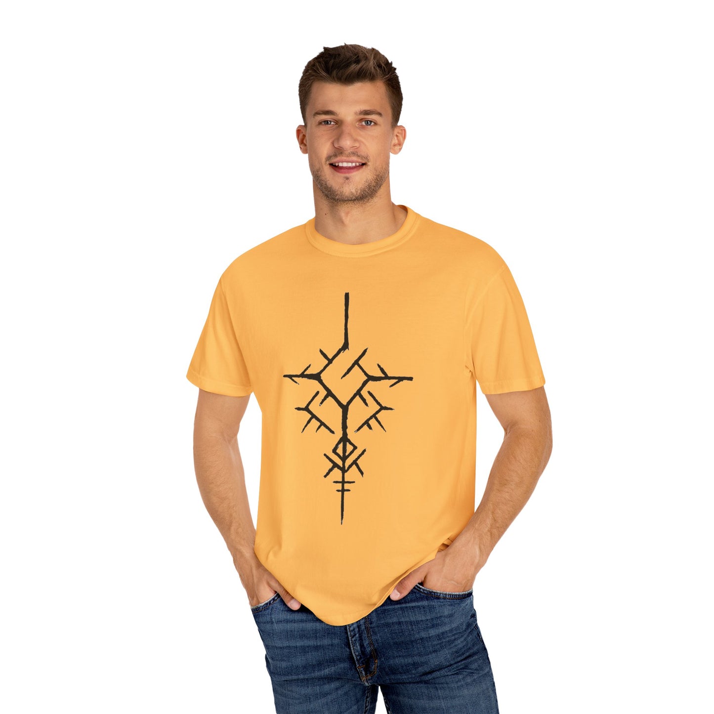 ancient temple design Unisex Garment-Dyed T-shirt