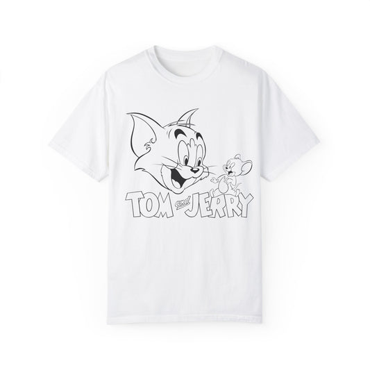 Tom and Jerry love -Toonworld Unisex Garment-Dyed T-shirt