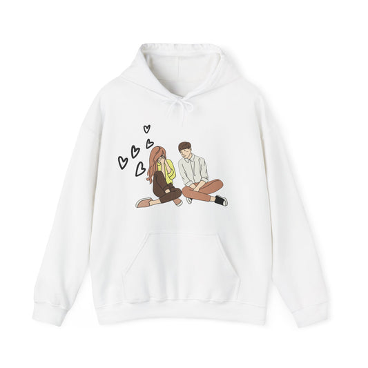 shy girl lovely couple | couple goals |Unisex Heavy Blend™ Hooded Sweatshirt