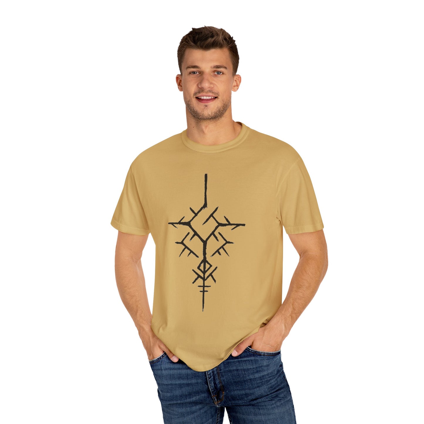 ancient temple design Unisex Garment-Dyed T-shirt