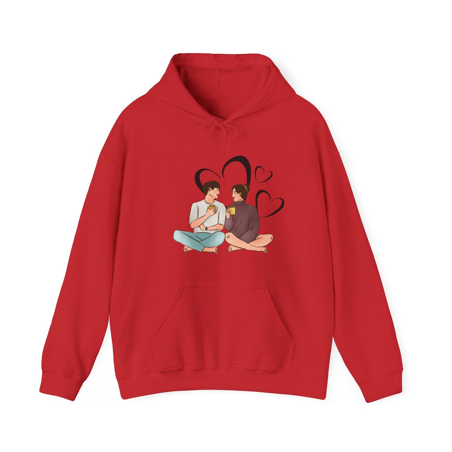 cute couple enjoying tea | couple goals | Unisex Heavy Blend™ Hooded Sweatshirt