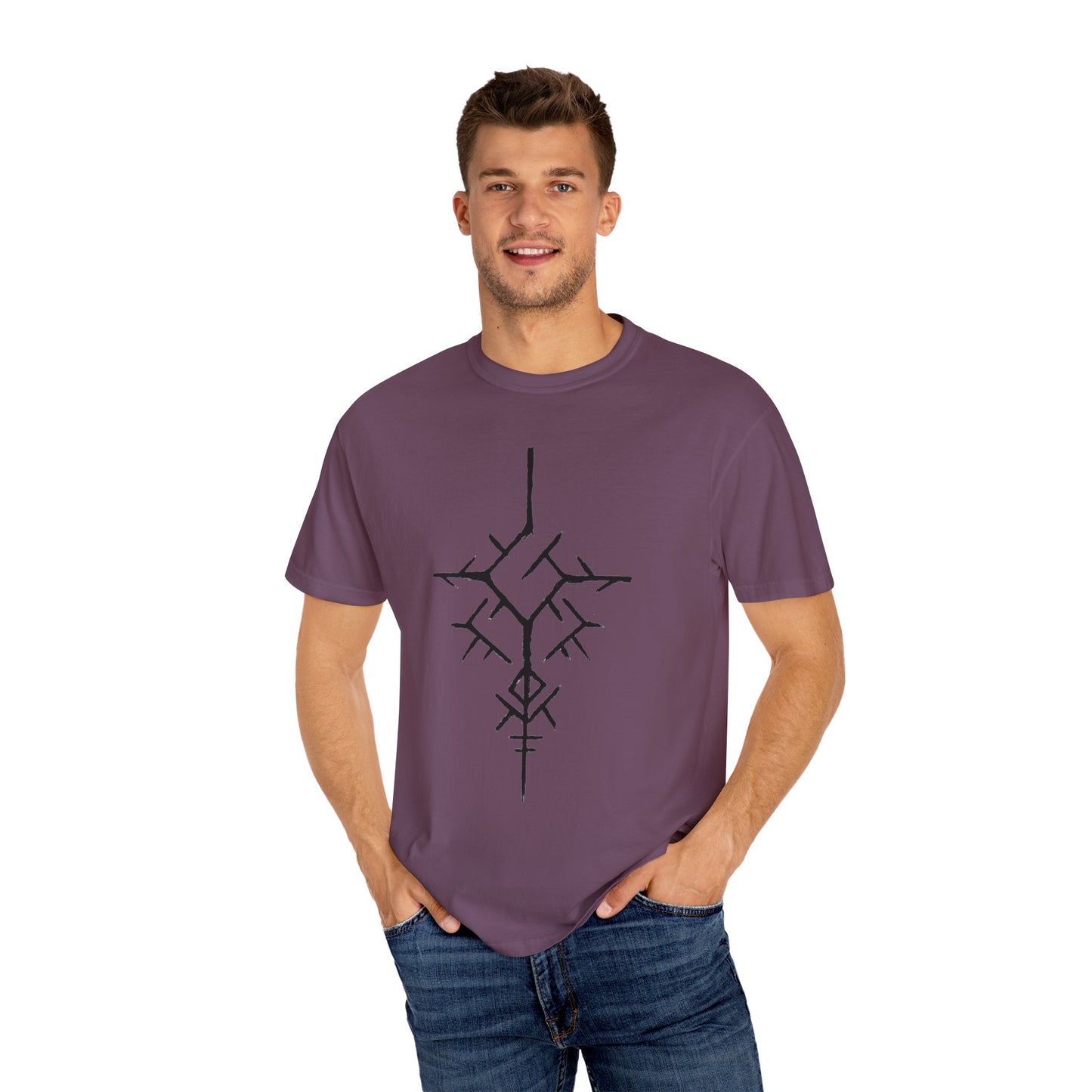 ancient temple design Unisex Garment-Dyed T-shirt