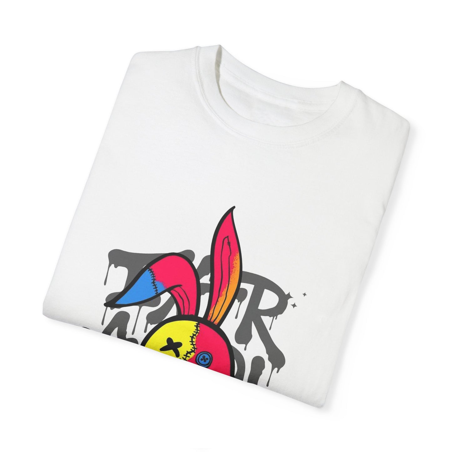 colorized bunny mockup design Unisex Garment-Dyed T-shirt