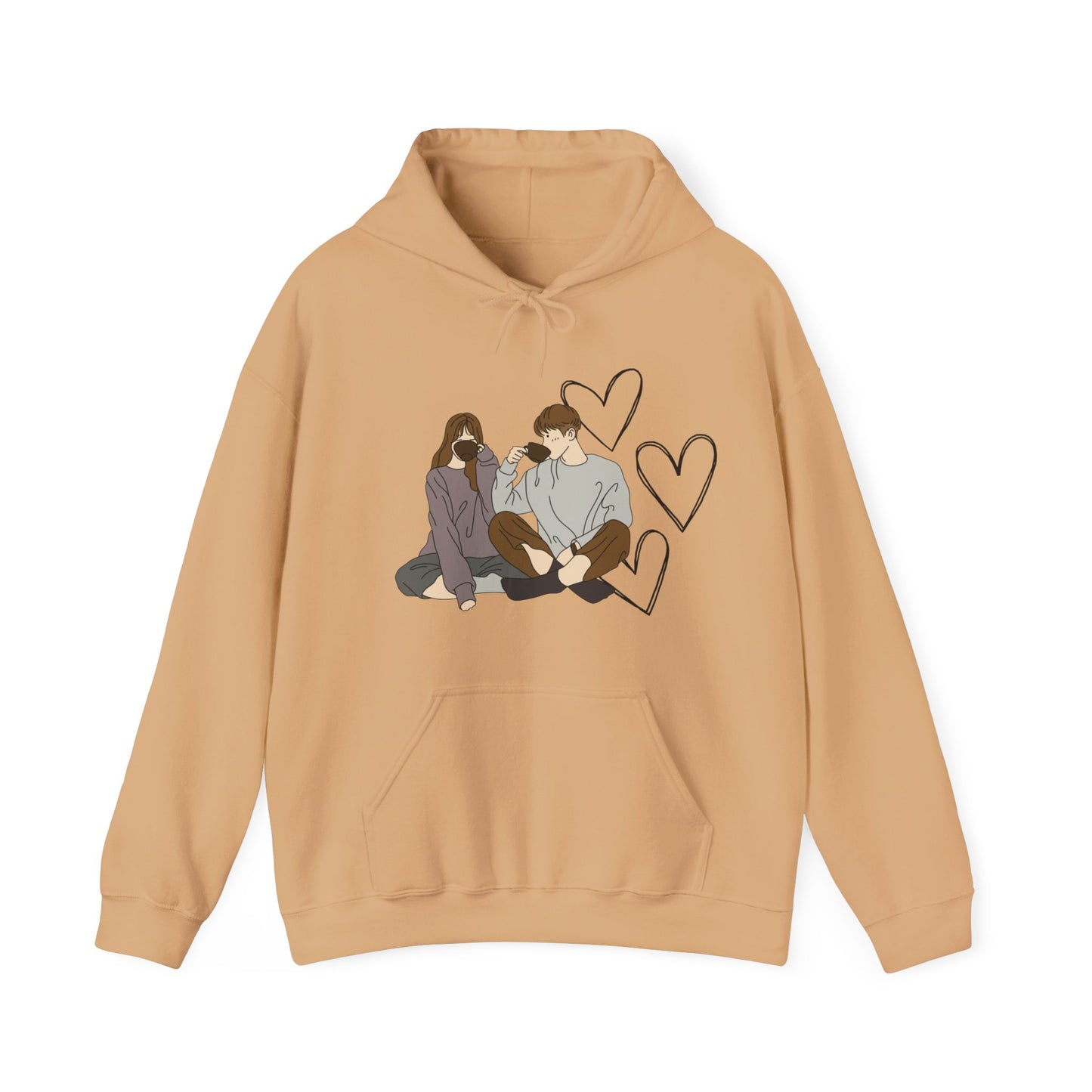 cute couple enjoying tea 2 | couple goals |Unisex Heavy Blend™ Hooded Sweatshirt