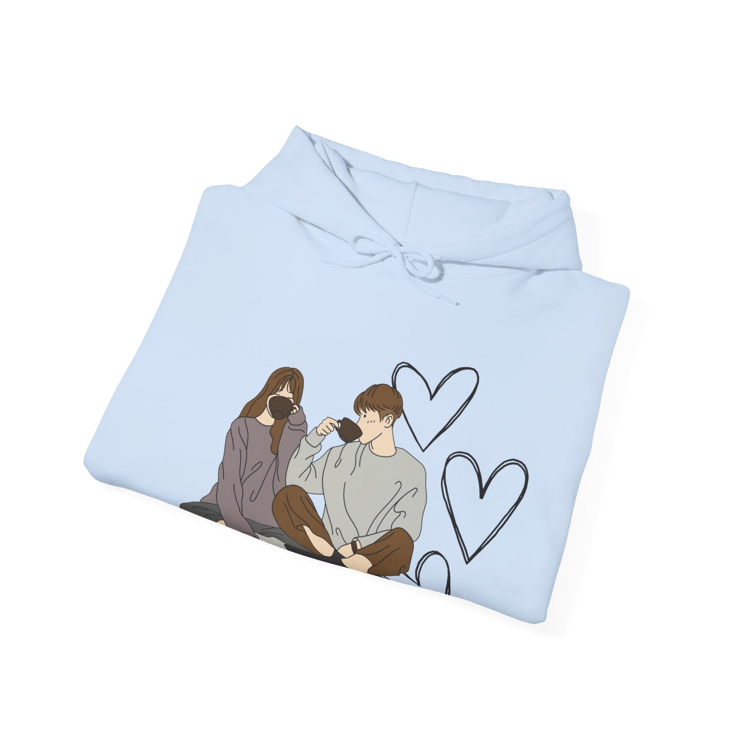 cute couple enjoying tea 2 | couple goals |Unisex Heavy Blend™ Hooded Sweatshirt