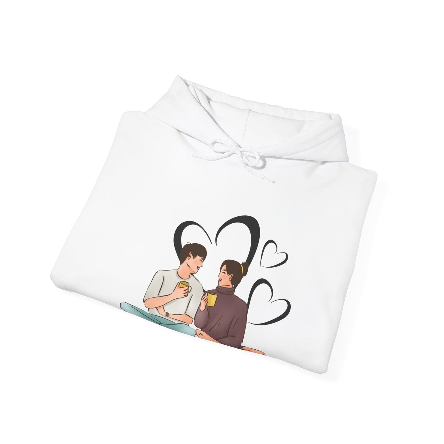 cute couple enjoying tea | couple goals | Unisex Heavy Blend™ Hooded Sweatshirt