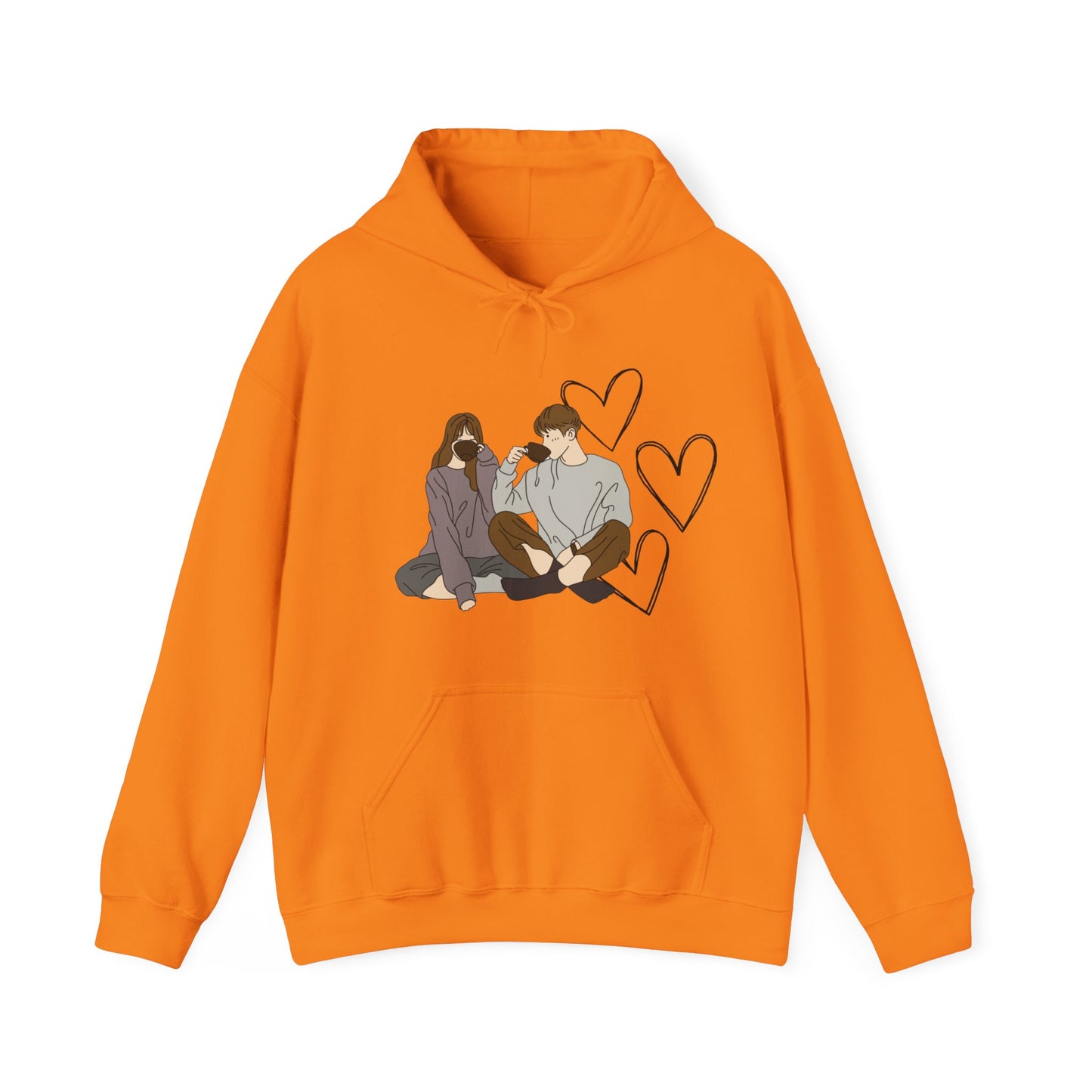 cute couple enjoying tea 2 | couple goals |Unisex Heavy Blend™ Hooded Sweatshirt