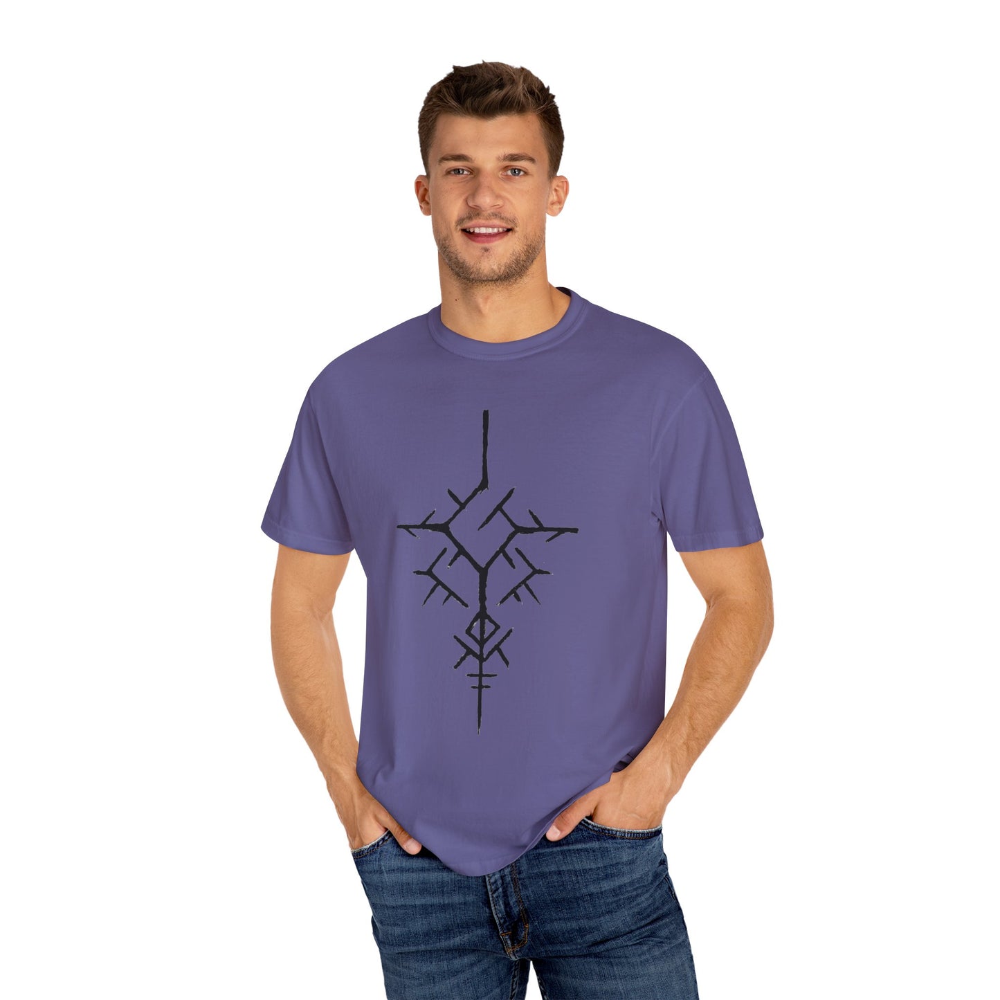 ancient temple design Unisex Garment-Dyed T-shirt