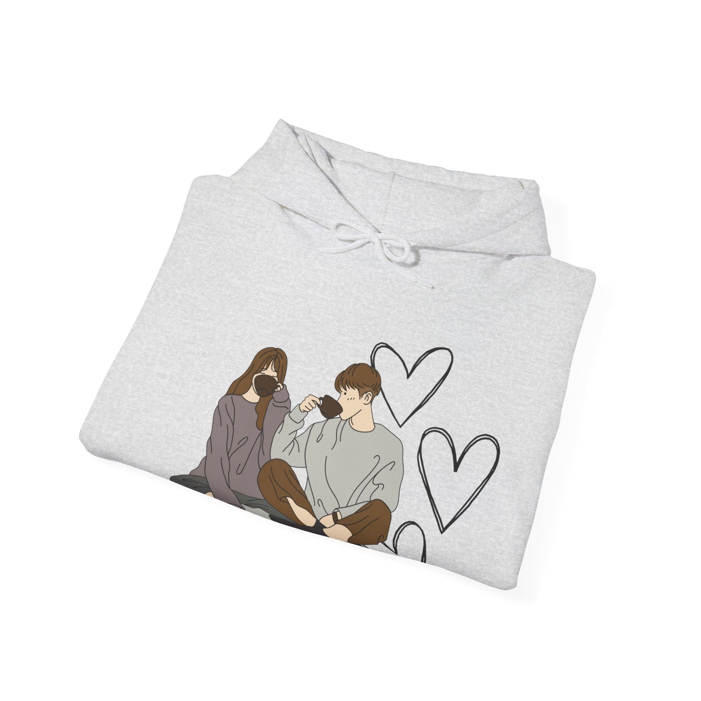 cute couple enjoying tea 2 | couple goals |Unisex Heavy Blend™ Hooded Sweatshirt