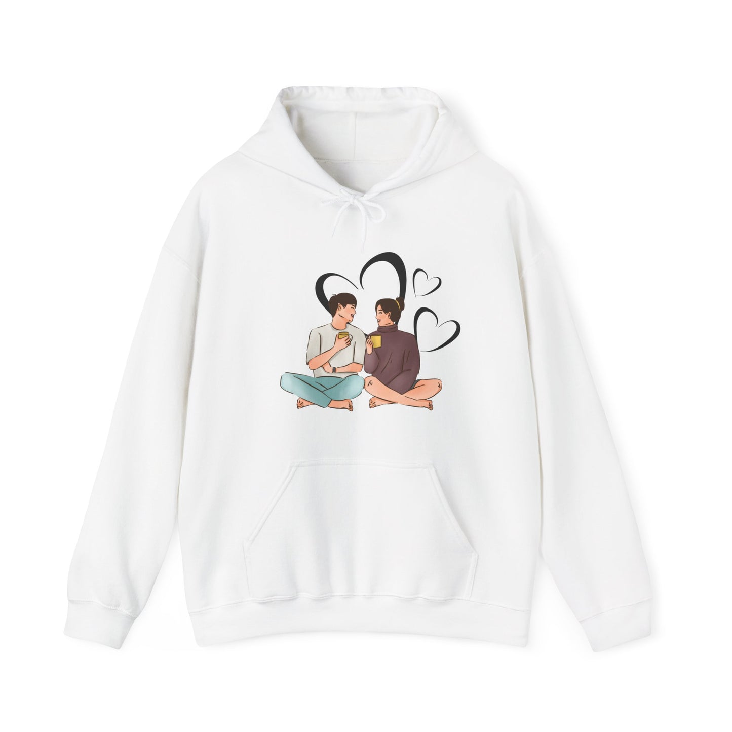 cute couple enjoying tea | couple goals | Unisex Heavy Blend™ Hooded Sweatshirt