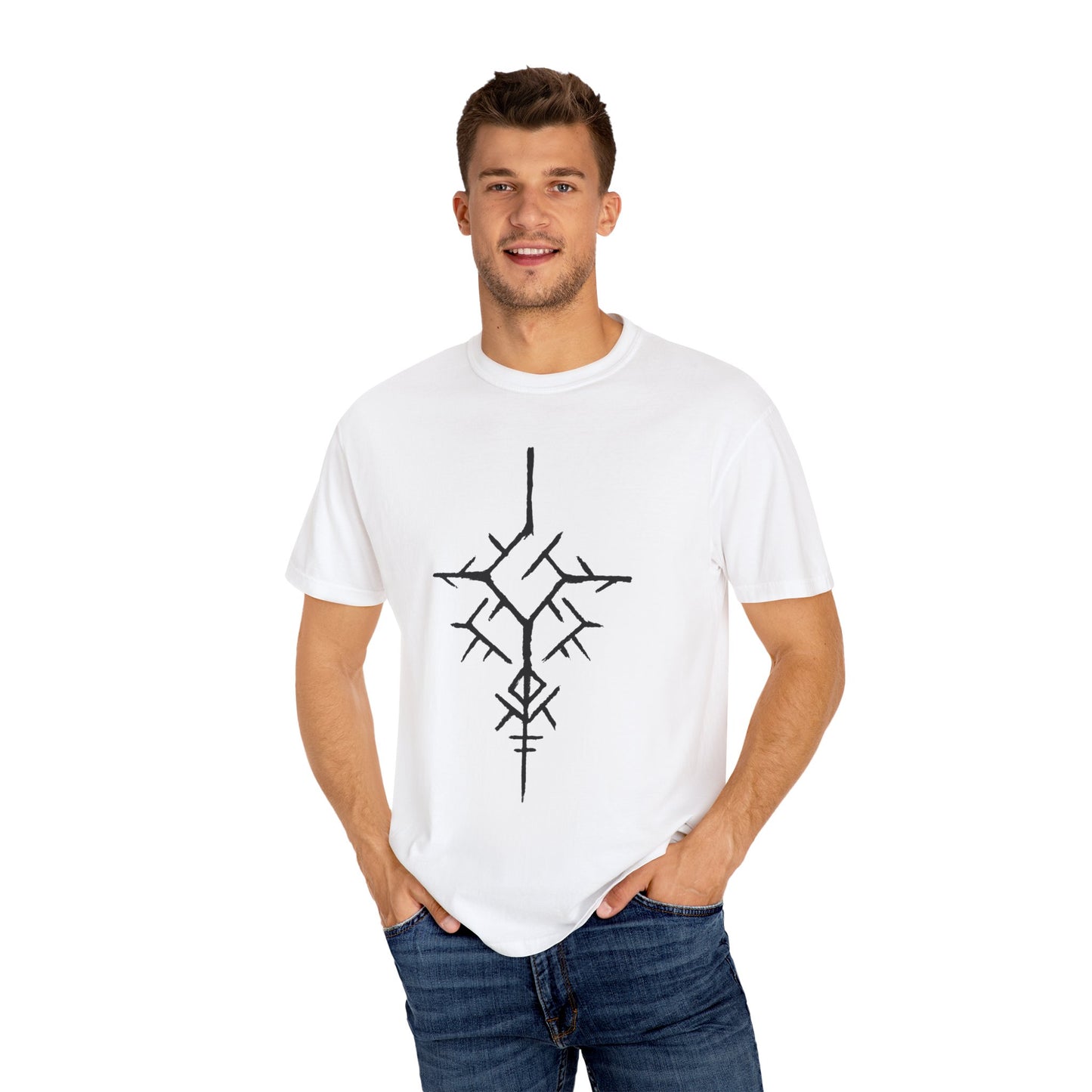 ancient temple design Unisex Garment-Dyed T-shirt