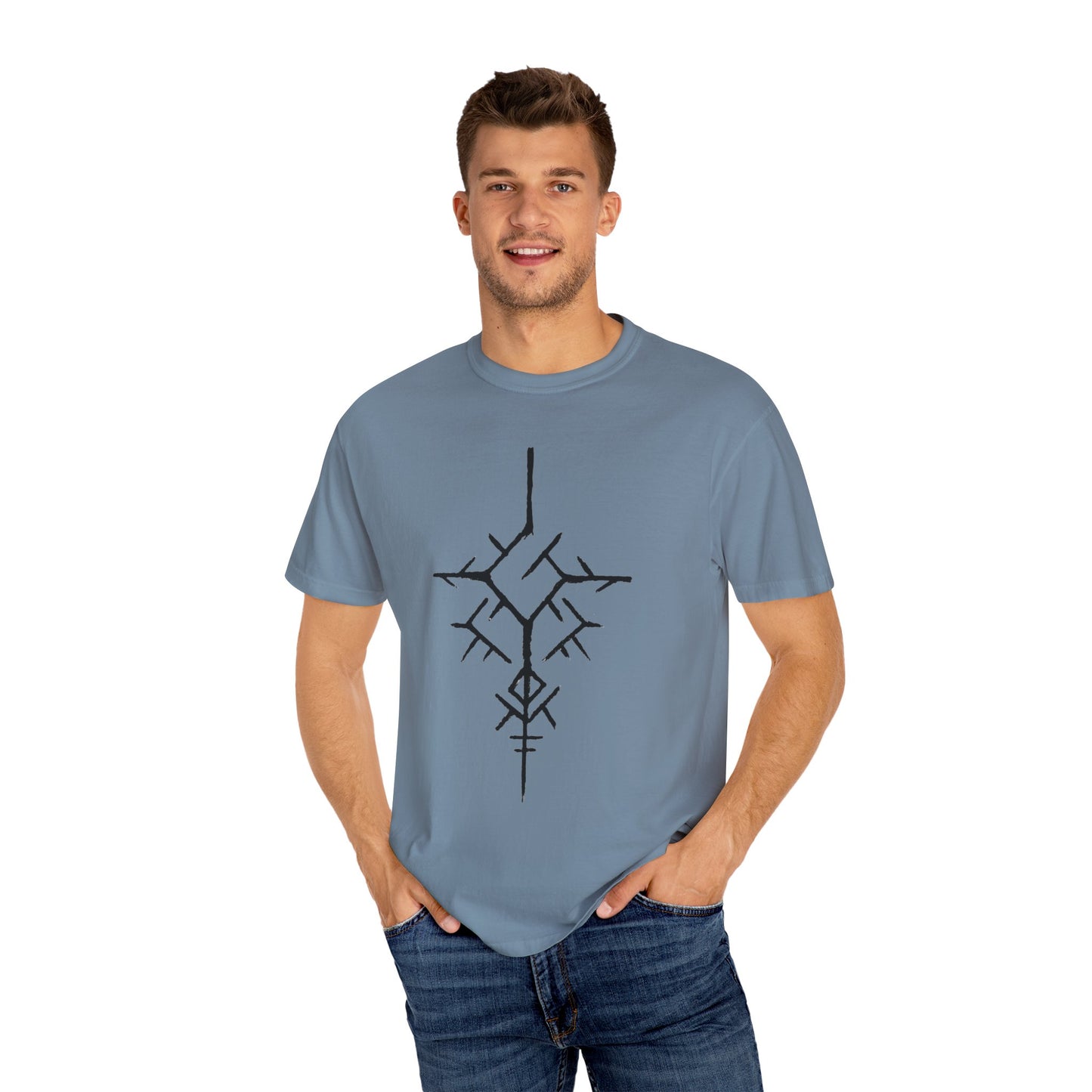 ancient temple design Unisex Garment-Dyed T-shirt