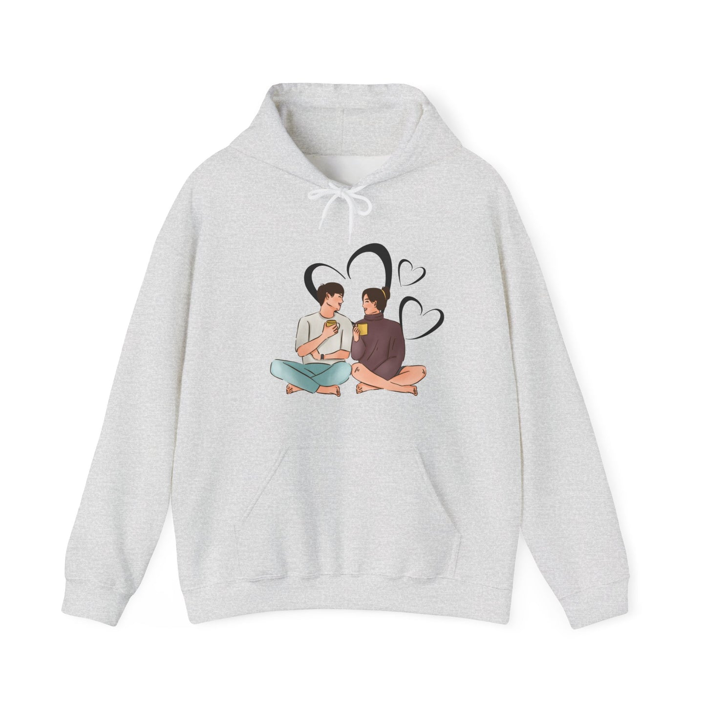 cute couple enjoying tea | couple goals | Unisex Heavy Blend™ Hooded Sweatshirt