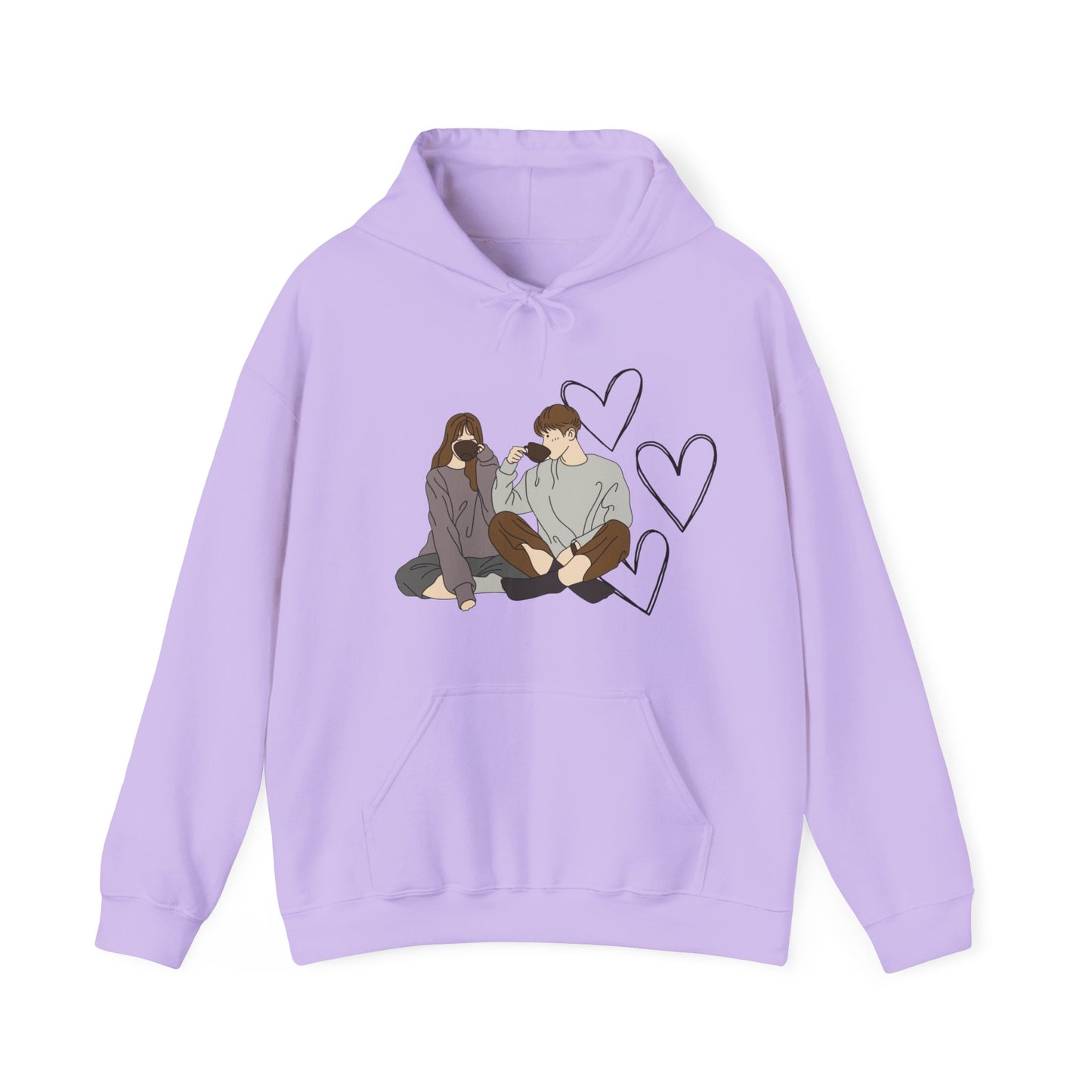 cute couple enjoying tea 2 | couple goals |Unisex Heavy Blend™ Hooded Sweatshirt