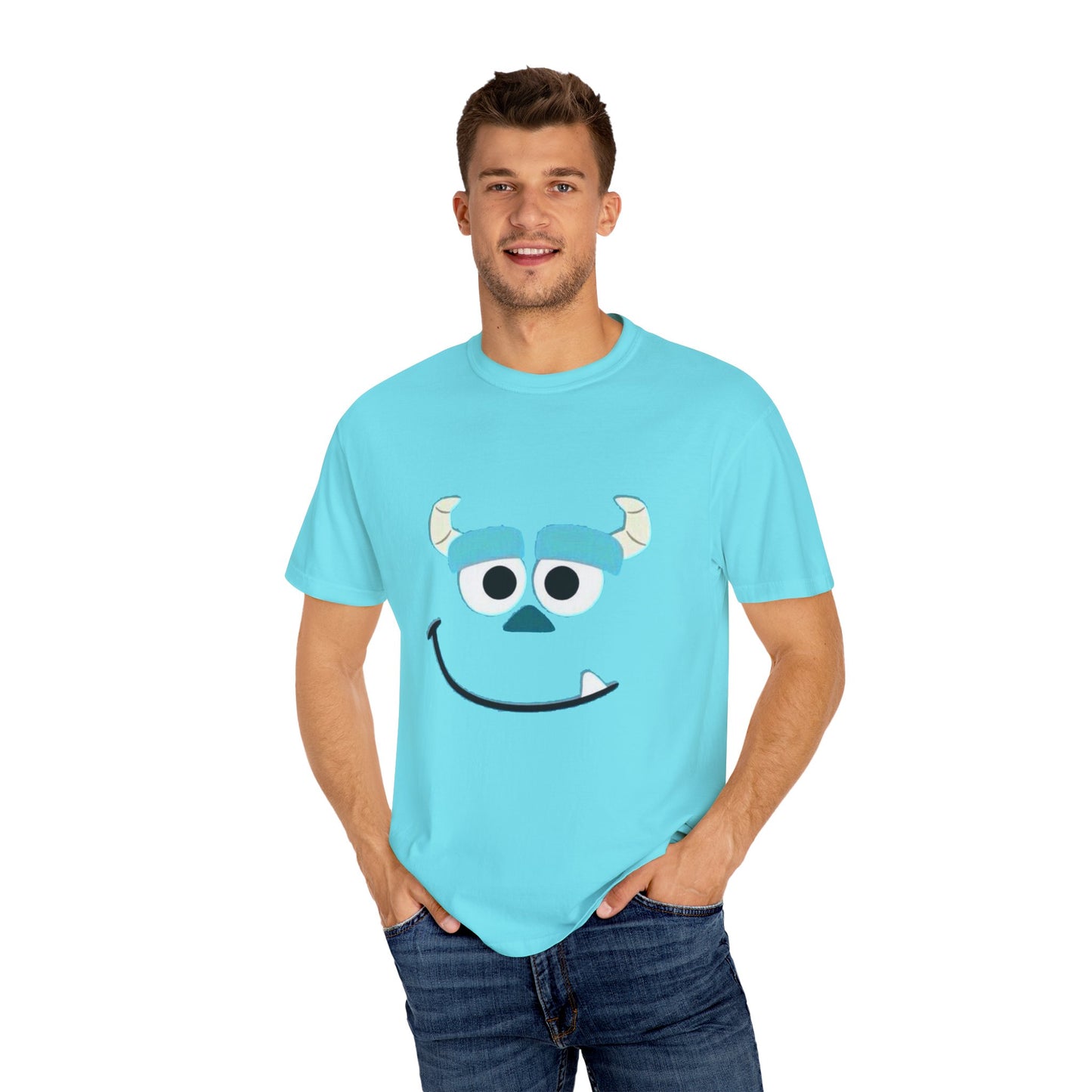 cute monster mockup design Unisex Garment-Dyed T-shirt