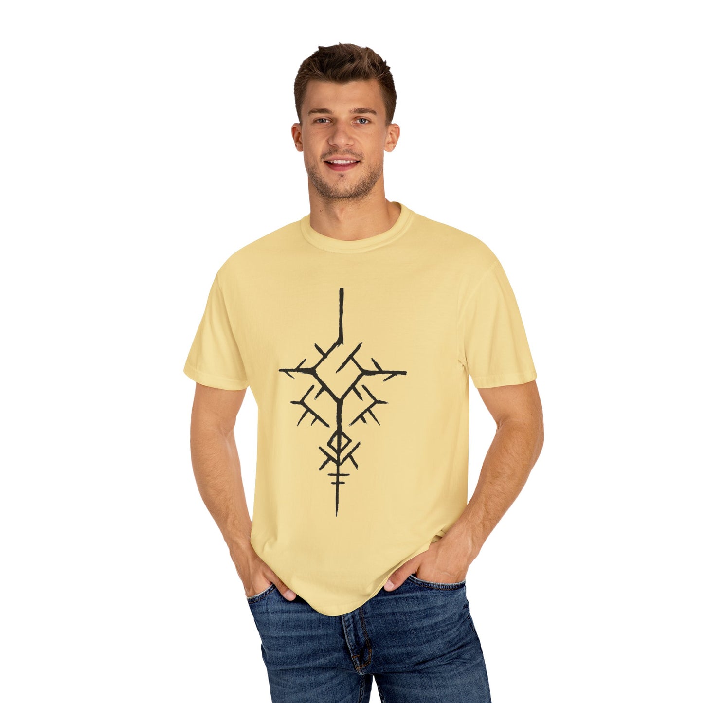 ancient temple design Unisex Garment-Dyed T-shirt