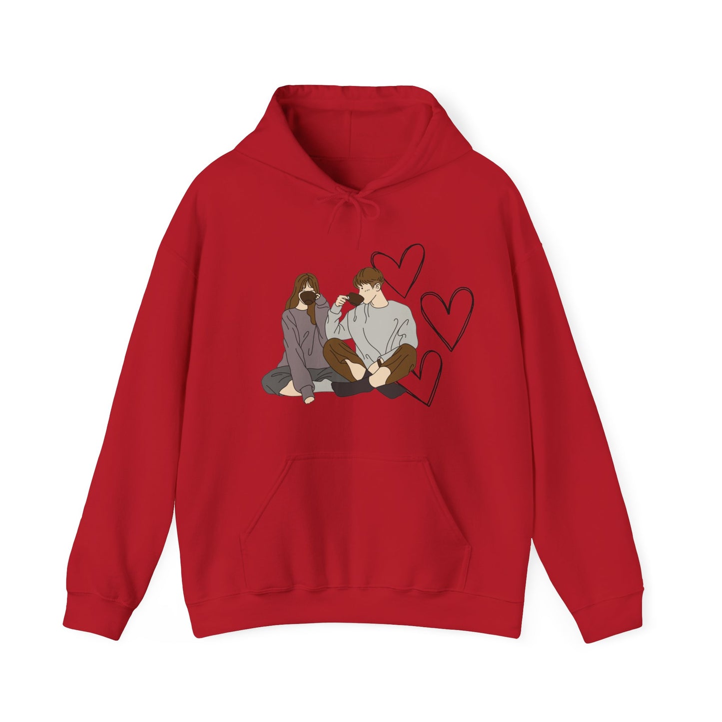 cute couple enjoying tea 2 | couple goals |Unisex Heavy Blend™ Hooded Sweatshirt