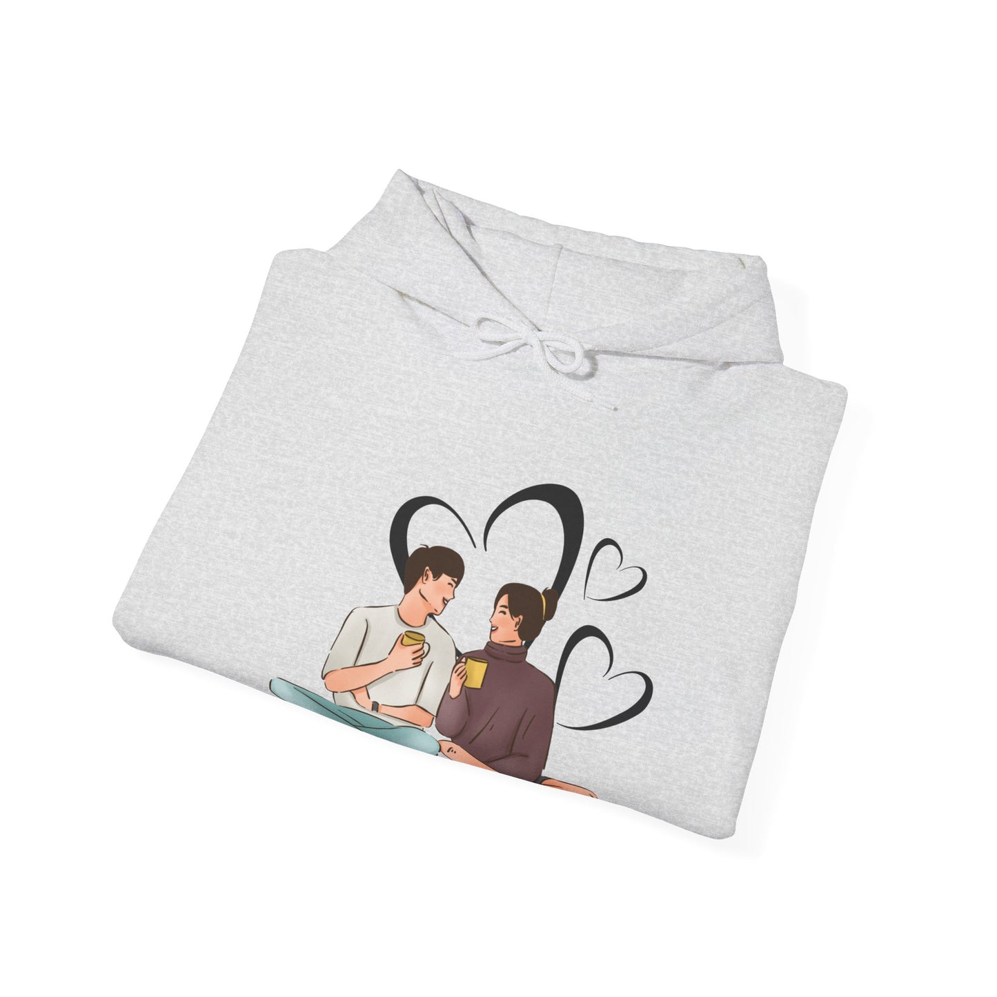 cute couple enjoying tea | couple goals | Unisex Heavy Blend™ Hooded Sweatshirt