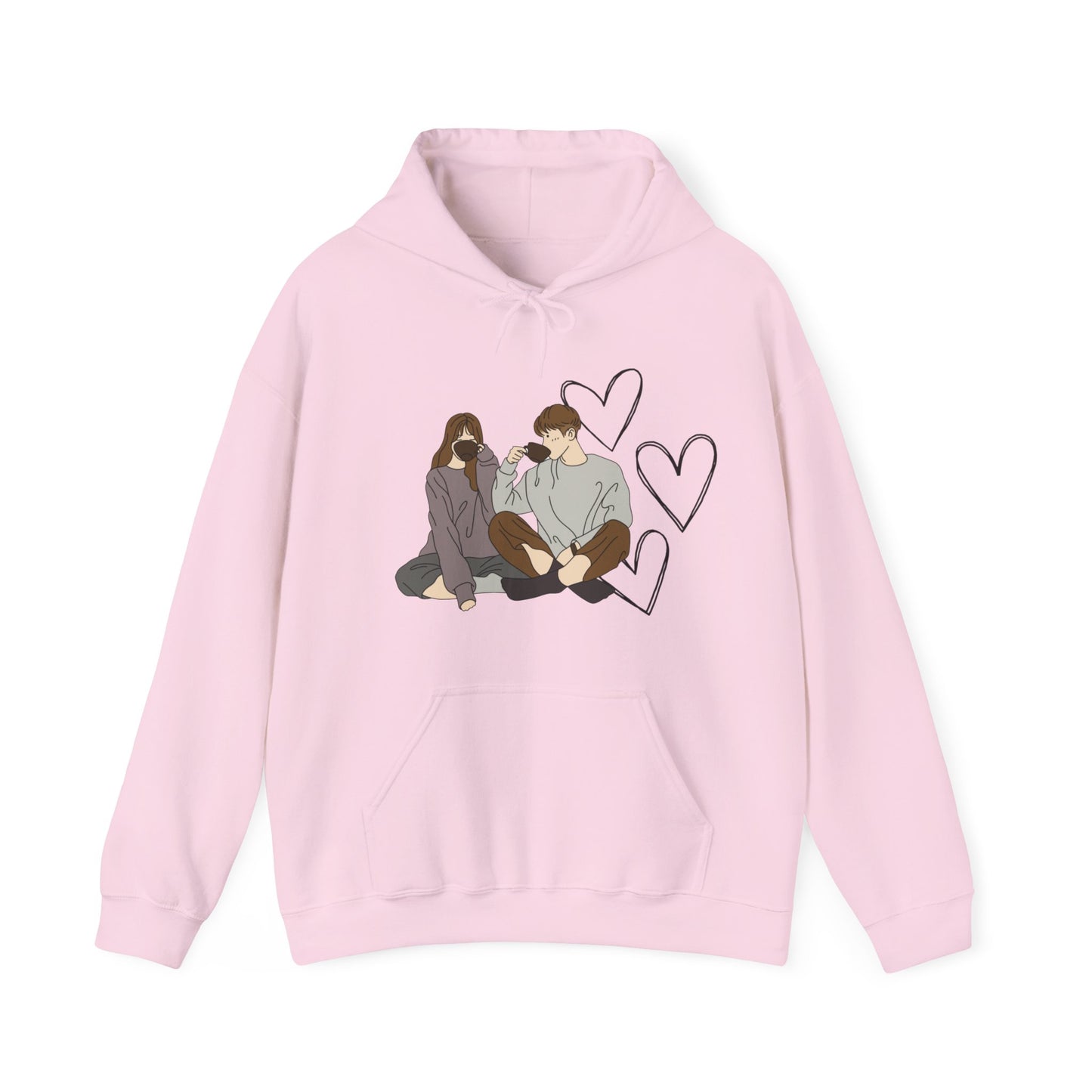 cute couple enjoying tea 2 | couple goals |Unisex Heavy Blend™ Hooded Sweatshirt