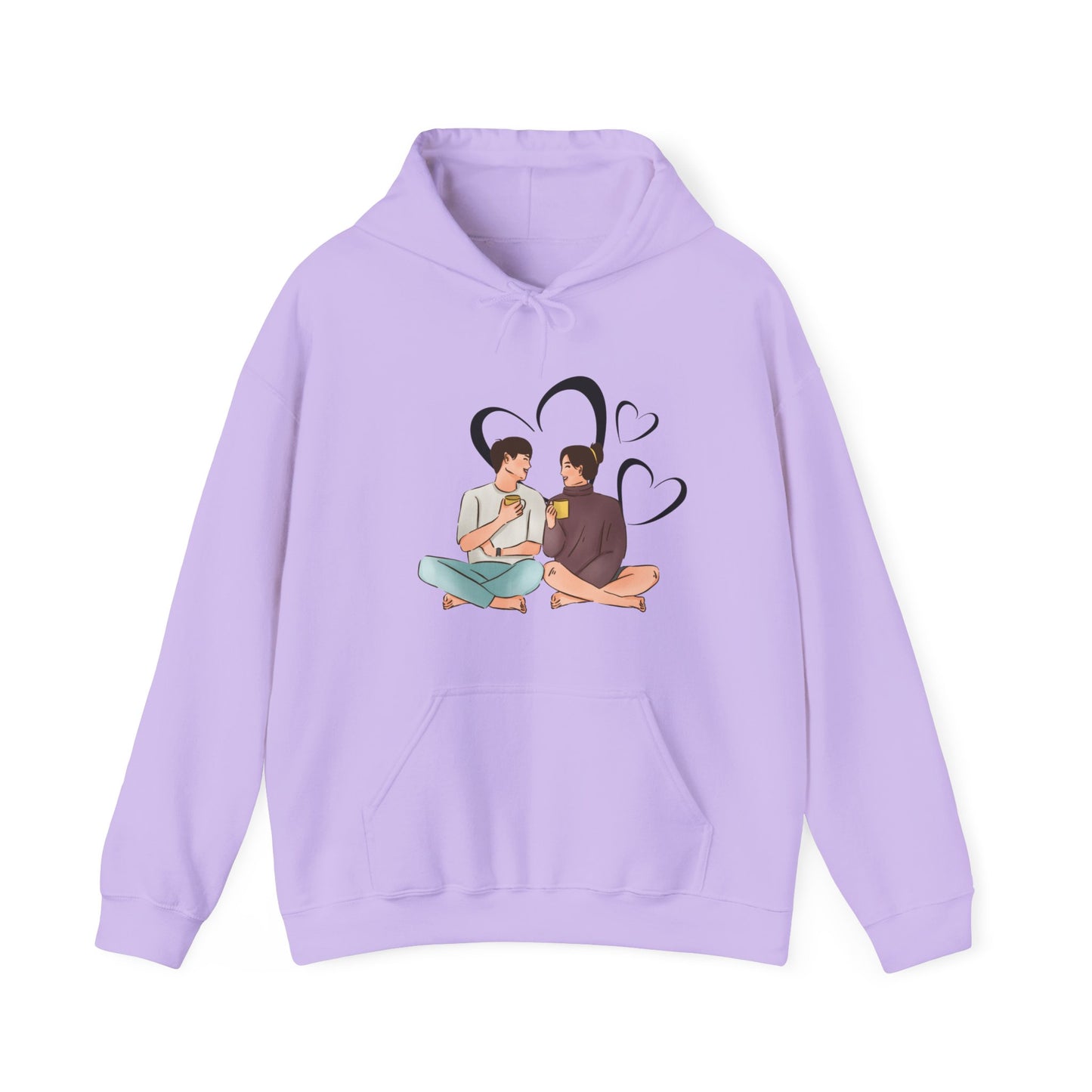 cute couple enjoying tea | couple goals | Unisex Heavy Blend™ Hooded Sweatshirt