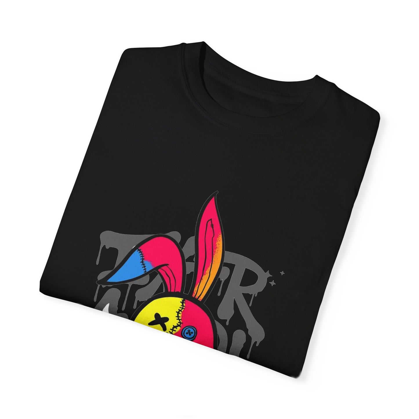 colorized bunny mockup design Unisex Garment-Dyed T-shirt