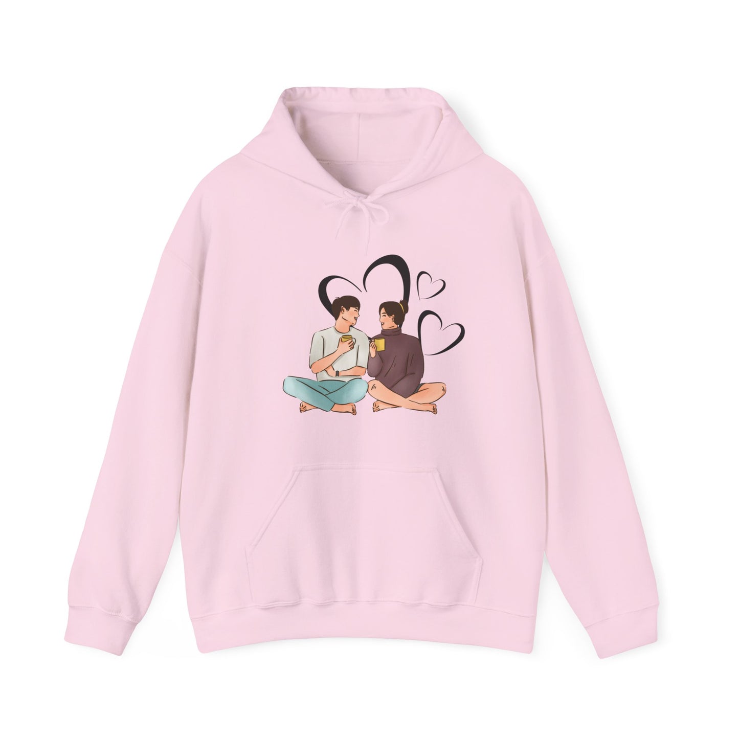 cute couple enjoying tea | couple goals | Unisex Heavy Blend™ Hooded Sweatshirt