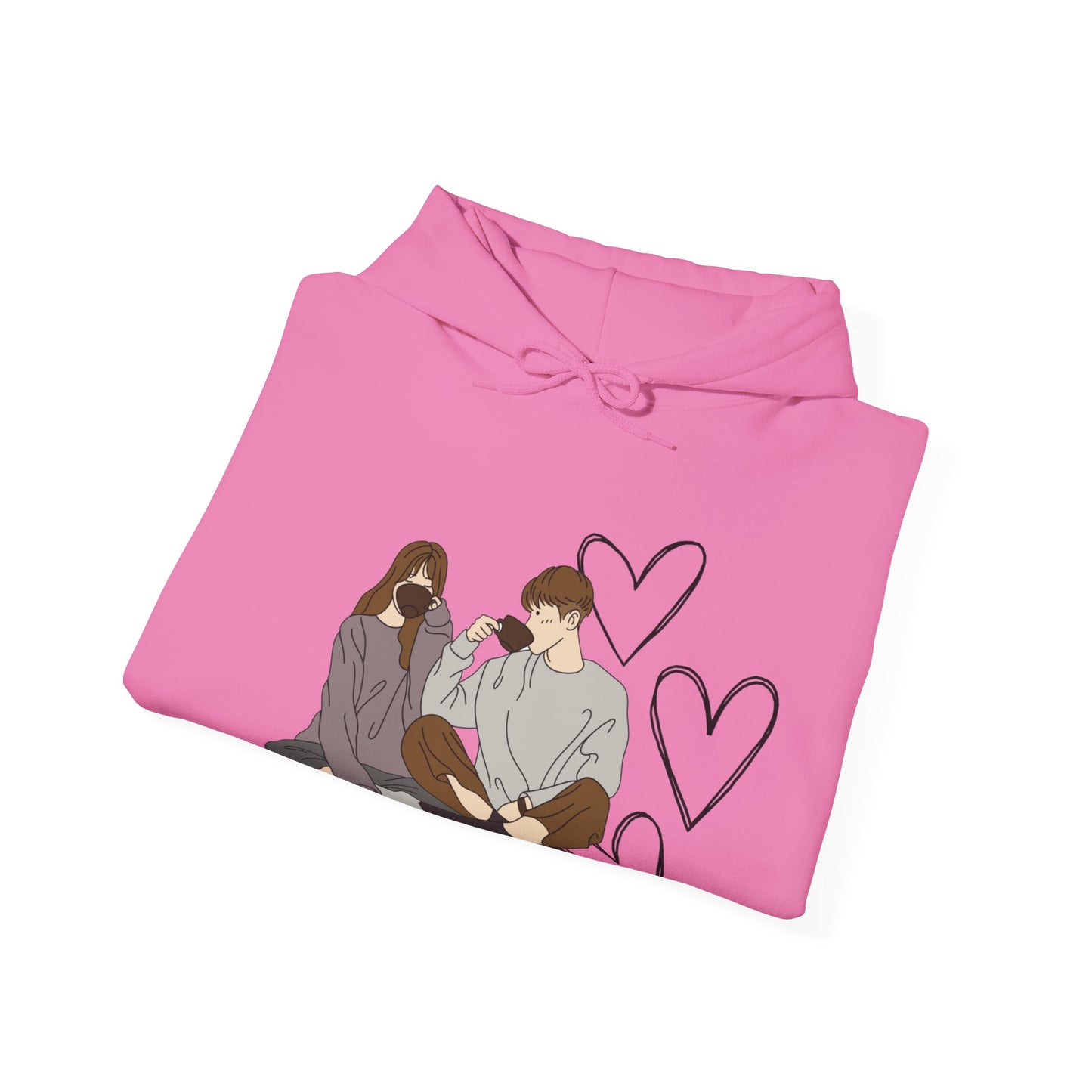 cute couple enjoying tea 2 | couple goals |Unisex Heavy Blend™ Hooded Sweatshirt