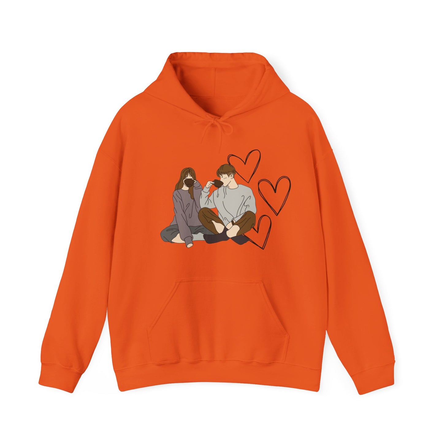 cute couple enjoying tea 2 | couple goals |Unisex Heavy Blend™ Hooded Sweatshirt